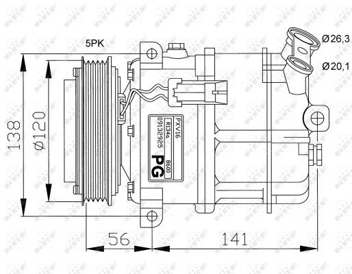 NRF 32117 Compressor, air conditioning 32117: Buy near me in Poland at 2407.PL - Good price!