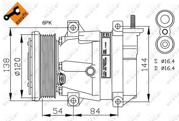 NRF 32484 Compressor, air conditioning 32484: Buy near me in Poland at 2407.PL - Good price!