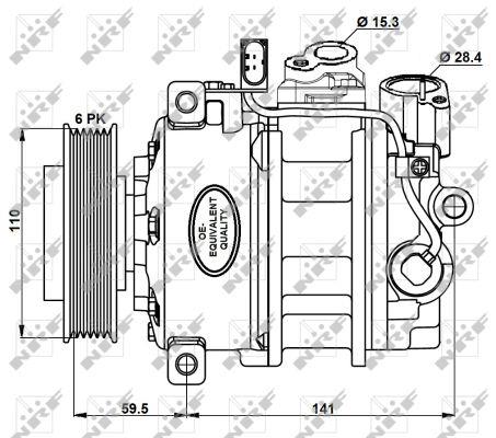 NRF Compressor, air conditioning – price 972 PLN