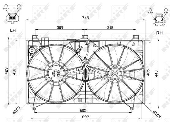 NRF 47566 Hub, engine cooling fan wheel 47566: Buy near me in Poland at 2407.PL - Good price!