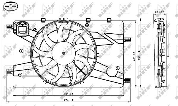 NRF 47757 Hub, engine cooling fan wheel 47757: Buy near me in Poland at 2407.PL - Good price!