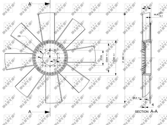 NRF 49800 Fan impeller 49800: Buy near me in Poland at 2407.PL - Good price!