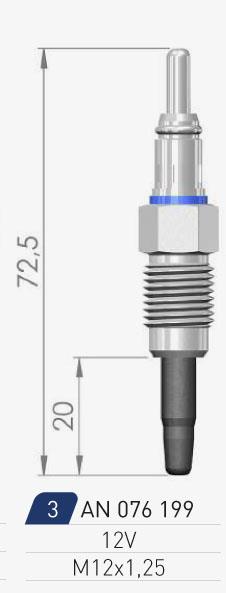 A-N Parts A-N076199 Glow plug AN076199: Buy near me in Poland at 2407.PL - Good price!
