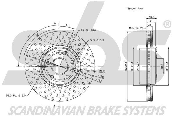 SBS 1815313341 Front brake disc ventilated 1815313341: Buy near me in Poland at 2407.PL - Good price!