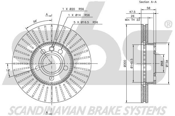 SBS 1815314772 Front brake disc ventilated 1815314772: Buy near me in Poland at 2407.PL - Good price!