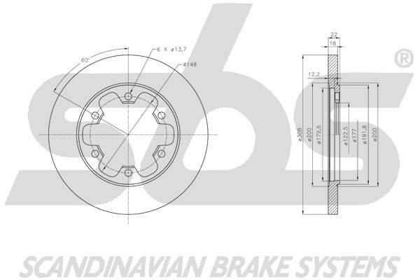 SBS 1815312596 Rear brake disc, non-ventilated 1815312596: Buy near me in Poland at 2407.PL - Good price!