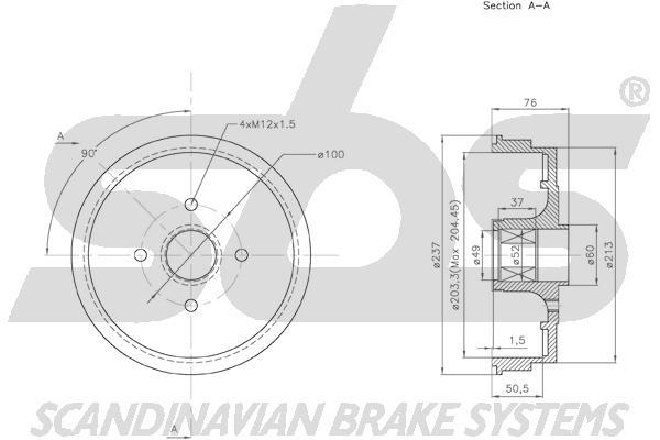 SBS 1825253931 Brake drum with wheel bearing, assy 1825253931: Buy near me in Poland at 2407.PL - Good price!