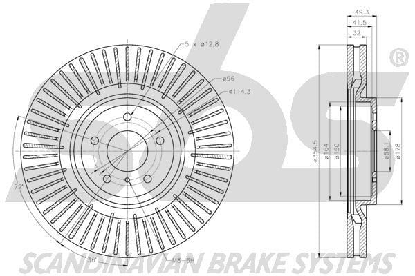 SBS 1815312292 Front brake disc ventilated 1815312292: Buy near me in Poland at 2407.PL - Good price!