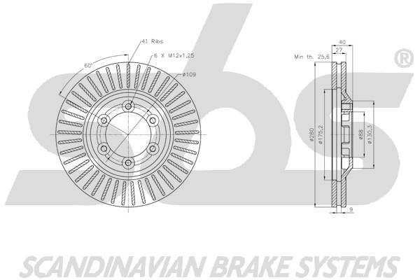 SBS 1815311404 Front brake disc ventilated 1815311404: Buy near me in Poland at 2407.PL - Good price!