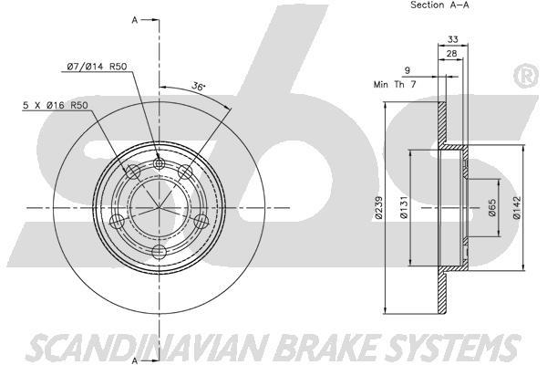 SBS 1815314779 Rear brake disc, non-ventilated 1815314779: Buy near me in Poland at 2407.PL - Good price!