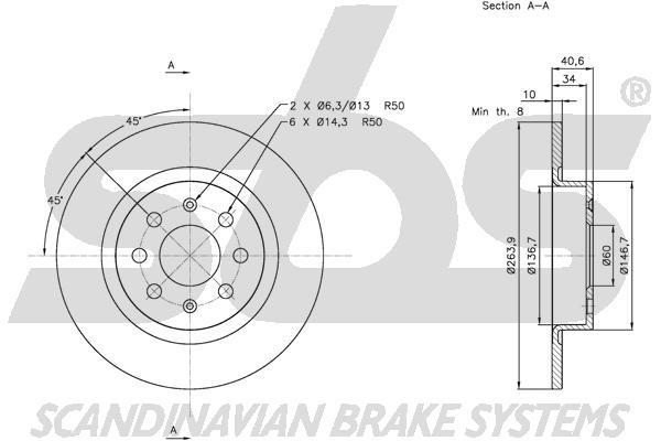 SBS 1815312351 Bremsscheibe hinten, unbelüftet 1815312351: Kaufen Sie zu einem guten Preis in Polen bei 2407.PL!