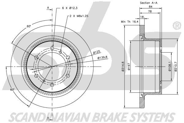SBS 1815313022 Rear brake disc, non-ventilated 1815313022: Buy near me in Poland at 2407.PL - Good price!