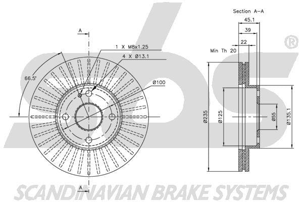 SBS 1815313232 Front brake disc ventilated 1815313232: Buy near me in Poland at 2407.PL - Good price!