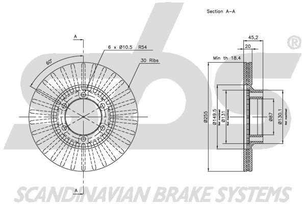 SBS 1815203003 Front brake disc ventilated 1815203003: Buy near me in Poland at 2407.PL - Good price!