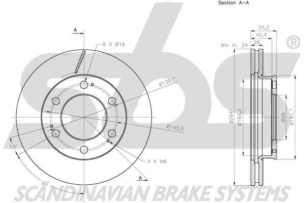 SBS 1815315702 Front brake disc ventilated 1815315702: Buy near me in Poland at 2407.PL - Good price!