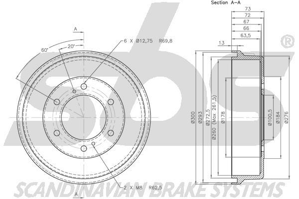 SBS 1825252206 Brake drum 1825252206: Buy near me at 2407.PL in Poland at an Affordable price!