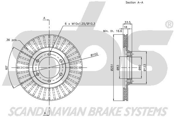 SBS 1815201402 Front brake disc ventilated 1815201402: Buy near me in Poland at 2407.PL - Good price!