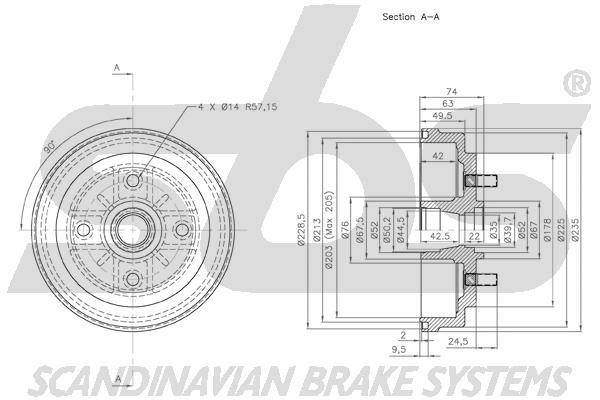 SBS 1825253005 Rear brake drum 1825253005: Buy near me in Poland at 2407.PL - Good price!
