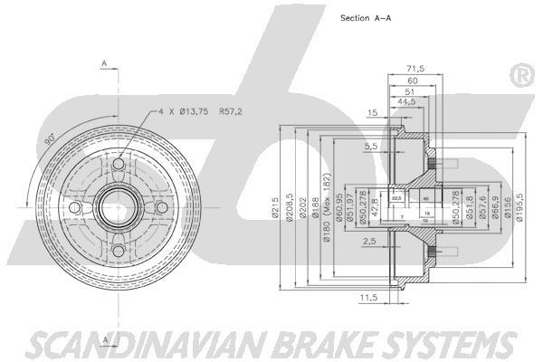 SBS 1825253009 Brake drum 1825253009: Buy near me in Poland at 2407.PL - Good price!