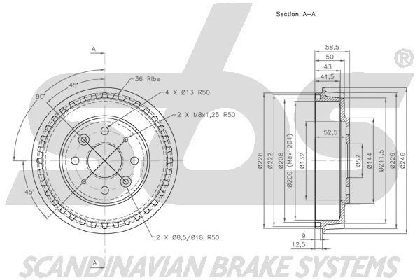SBS 1825253502 Rear brake drum 1825253502: Buy near me in Poland at 2407.PL - Good price!