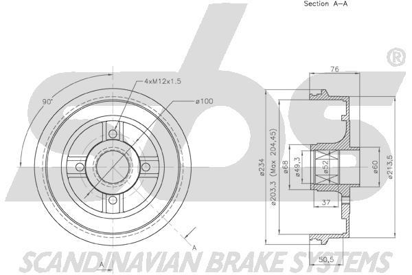 SBS 1825253928 Brake drum with wheel bearing, assy 1825253928: Buy near me in Poland at 2407.PL - Good price!