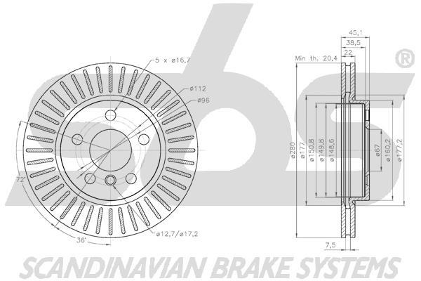 SBS 1815314048 Innenbelüftete Bremsscheibe vorne 1815314048: Kaufen Sie zu einem guten Preis in Polen bei 2407.PL!