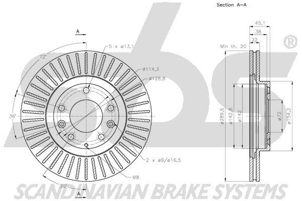 SBS 1815313270 Front brake disc ventilated 1815313270: Buy near me in Poland at 2407.PL - Good price!