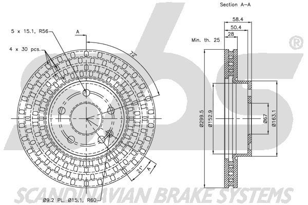 SBS 1815313375 Front brake disc ventilated 1815313375: Buy near me in Poland at 2407.PL - Good price!
