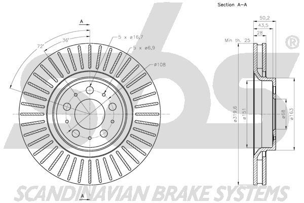 SBS 1815314862 Front brake disc ventilated 1815314862: Buy near me in Poland at 2407.PL - Good price!