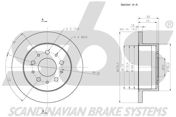SBS 1815311943 Front brake disc ventilated 1815311943: Buy near me in Poland at 2407.PL - Good price!