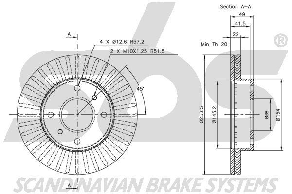 SBS 1815312231 Front brake disc ventilated 1815312231: Buy near me in Poland at 2407.PL - Good price!