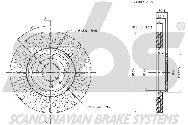 SBS 1815312327 Front brake disc ventilated 1815312327: Buy near me in Poland at 2407.PL - Good price!