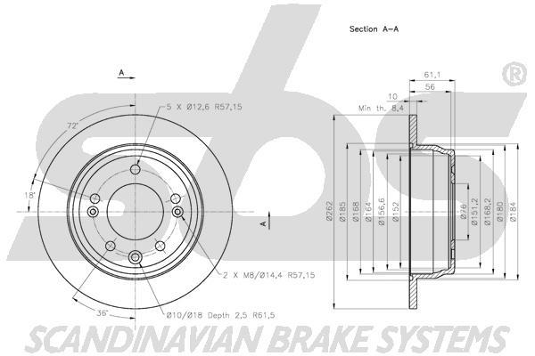 SBS 1815313527 Rear brake disc, non-ventilated 1815313527: Buy near me in Poland at 2407.PL - Good price!