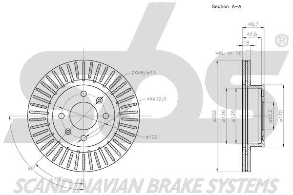 SBS 1815313529 Brake disc 1815313529: Buy near me in Poland at 2407.PL - Good price!