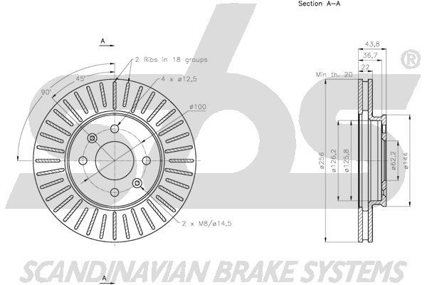 SBS 1815313537 Front brake disc ventilated 1815313537: Buy near me in Poland at 2407.PL - Good price!