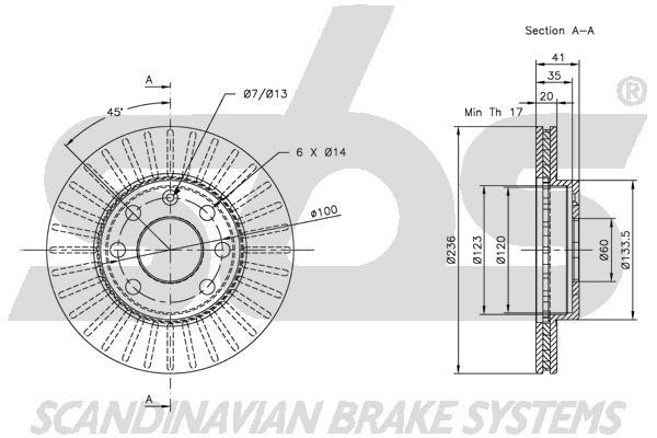 SBS 1815313608 Front brake disc ventilated 1815313608: Buy near me in Poland at 2407.PL - Good price!