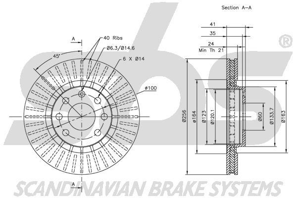 SBS 1815313613 Front brake disc ventilated 1815313613: Buy near me in Poland at 2407.PL - Good price!