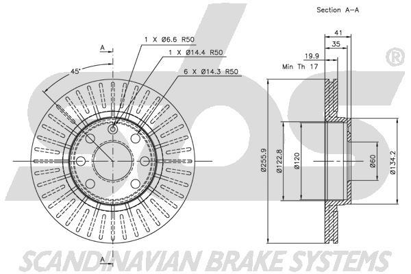 SBS 1815313617 Front brake disc ventilated 1815313617: Buy near me in Poland at 2407.PL - Good price!