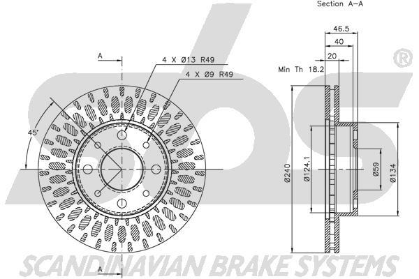 SBS 1815312331 Front brake disc ventilated 1815312331: Buy near me in Poland at 2407.PL - Good price!