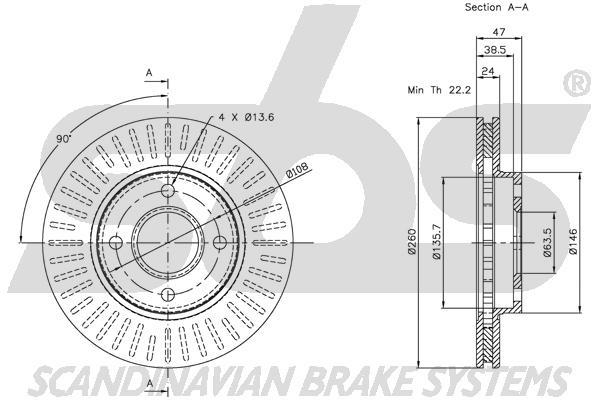 SBS 1815312533 Front brake disc ventilated 1815312533: Buy near me in Poland at 2407.PL - Good price!