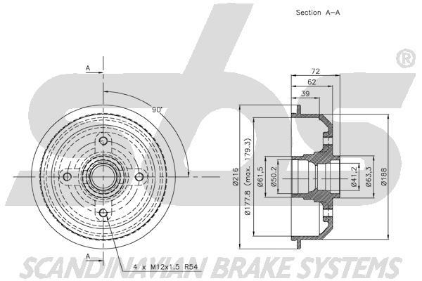 SBS 1825252507 Brake drum 1825252507: Buy near me at 2407.PL in Poland at an Affordable price!