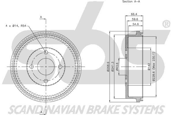 SBS 1825252528 Rear brake drum 1825252528: Buy near me in Poland at 2407.PL - Good price!