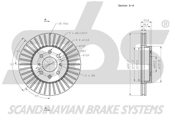 SBS 1815312656 Front brake disc ventilated 1815312656: Buy near me in Poland at 2407.PL - Good price!