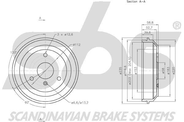 SBS 1825253303 Brake drum 1825253303: Buy near me at 2407.PL in Poland at an Affordable price!