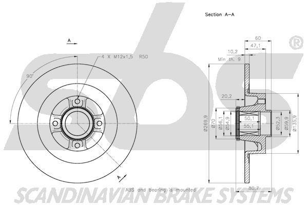 SBS 1815203965 Rear brake disc, non-ventilated 1815203965: Buy near me in Poland at 2407.PL - Good price!