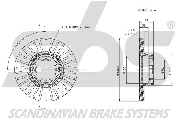 SBS 1815204405 Front brake disc ventilated 1815204405: Buy near me in Poland at 2407.PL - Good price!