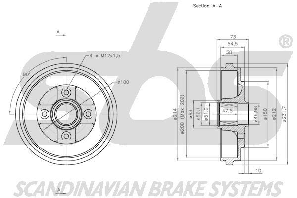 SBS 1825253625 Brake drum with wheel bearing, assy 1825253625: Buy near me in Poland at 2407.PL - Good price!