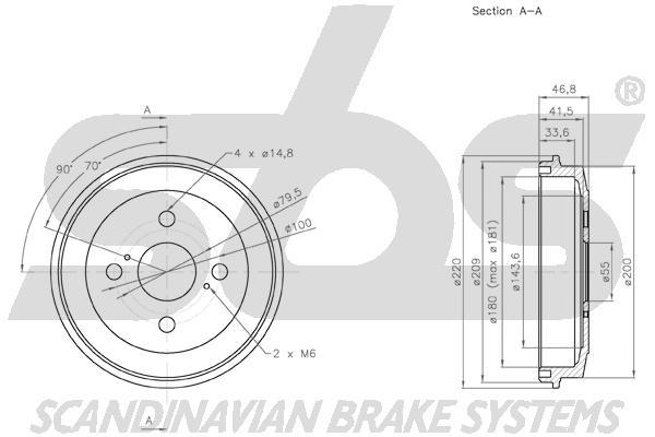 SBS 1825259909 Rear brake drum 1825259909: Buy near me in Poland at 2407.PL - Good price!