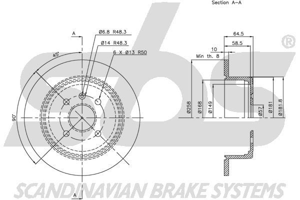 SBS 1815315007 Rear brake disc, non-ventilated 1815315007: Buy near me at 2407.PL in Poland at an Affordable price!