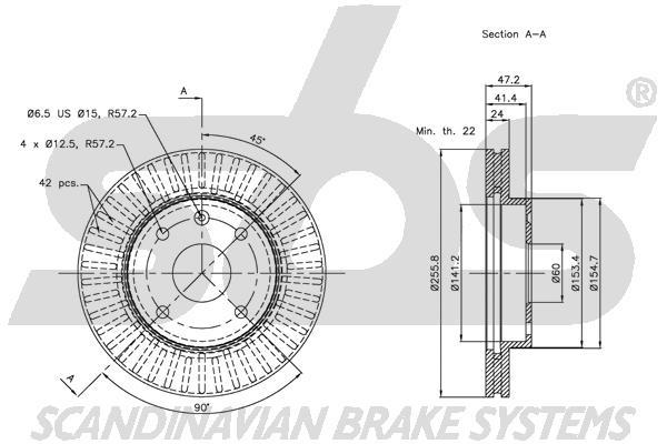 SBS 1815315010 Front brake disc ventilated 1815315010: Buy near me in Poland at 2407.PL - Good price!